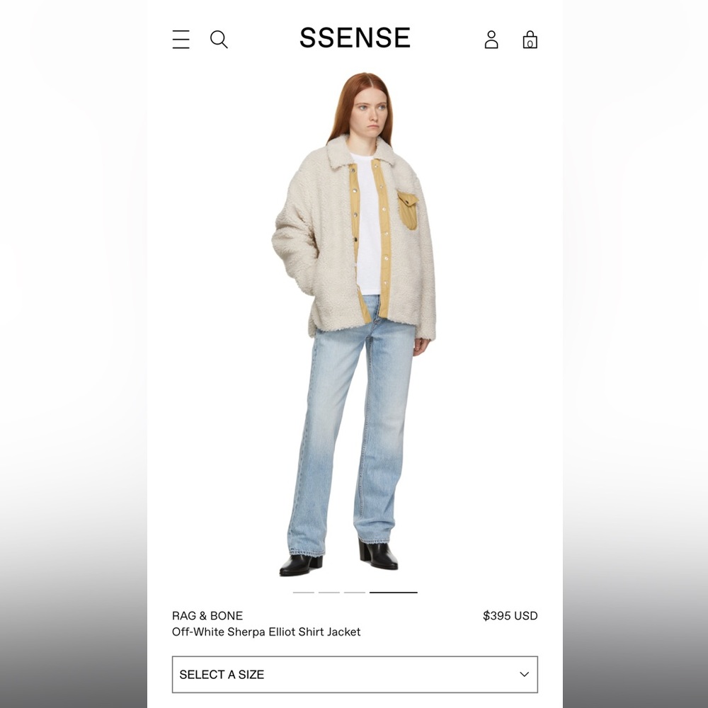 Rag & Bone Off-White Sherpa Elliot Shirt Jacket (NWT)